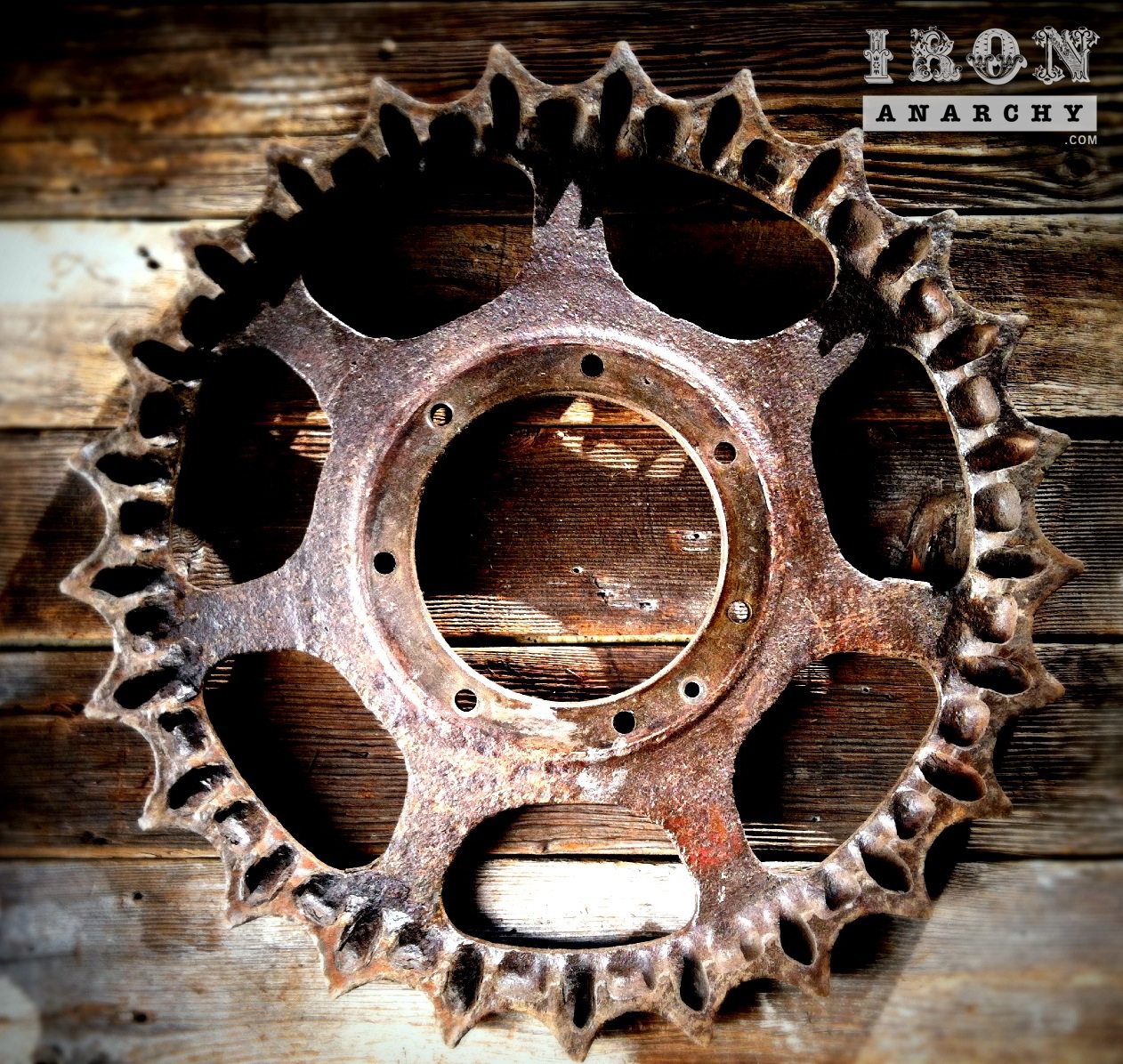 Large Decorative Antique Industrial Cast Iron Gear